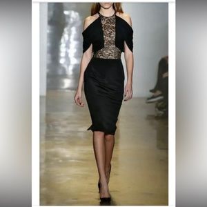 Cushnie Et Ochs Runway Collection Sexy Black Silk & Lace Cocktail Dress